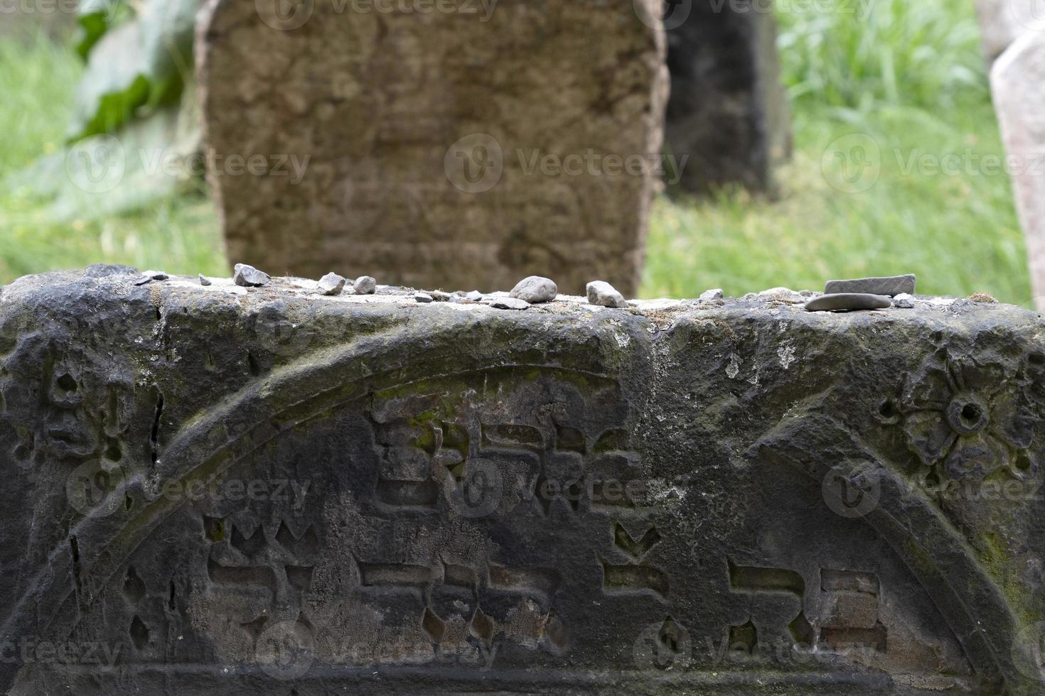 jewish old cemetery in prague photo