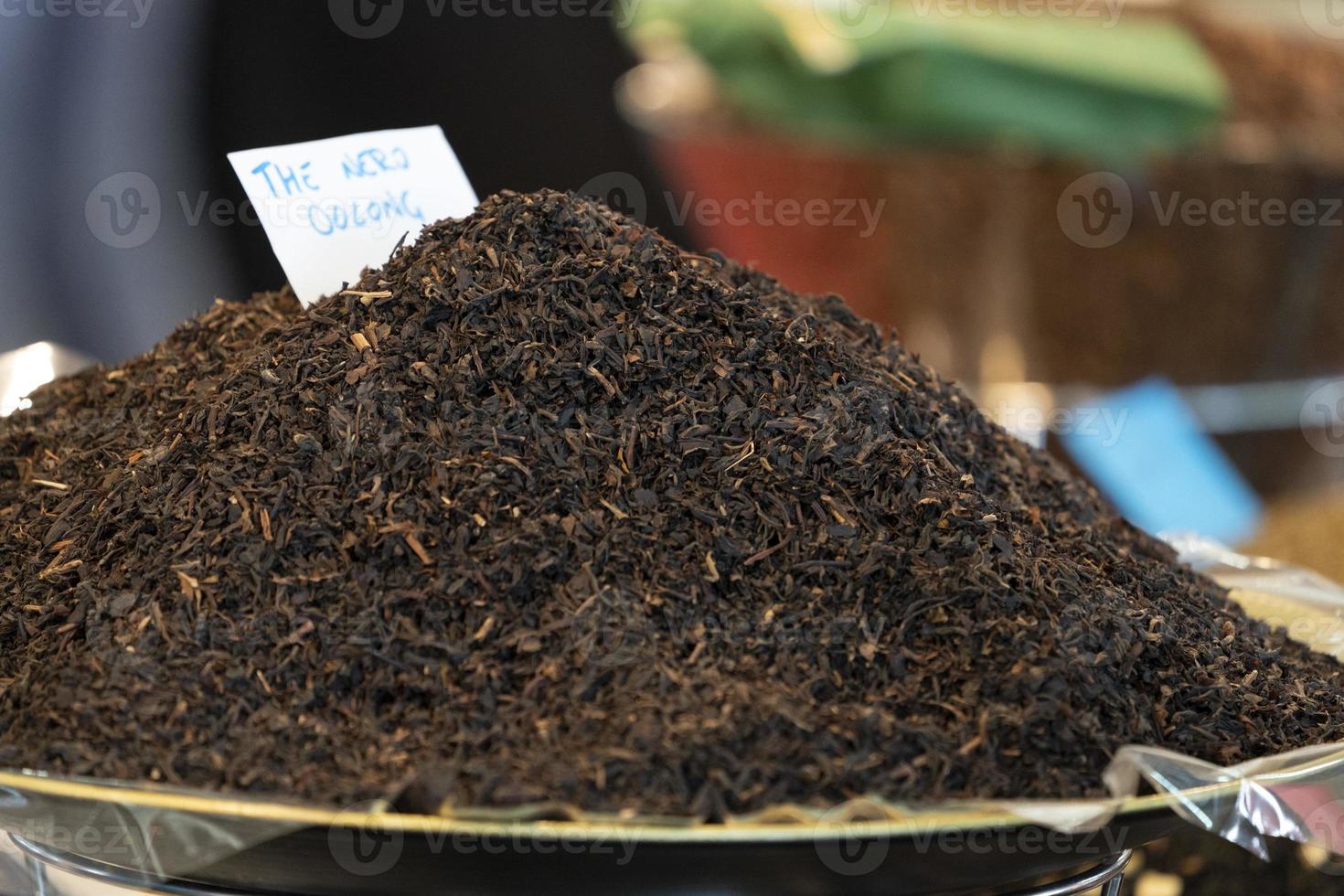 hoja de té en el mercado foto