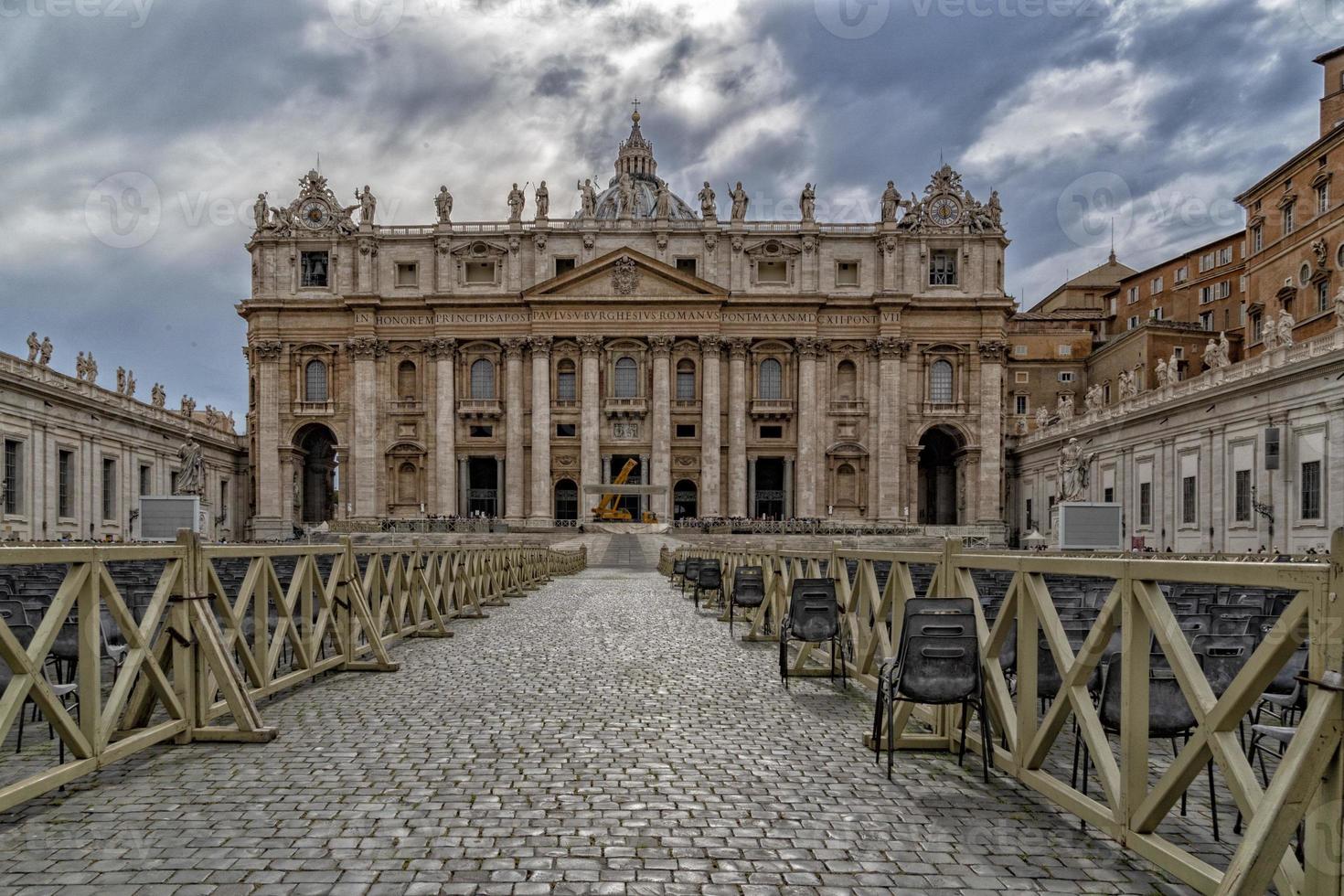 Vatican Place and Saint Peter Church before pope francis mass photo