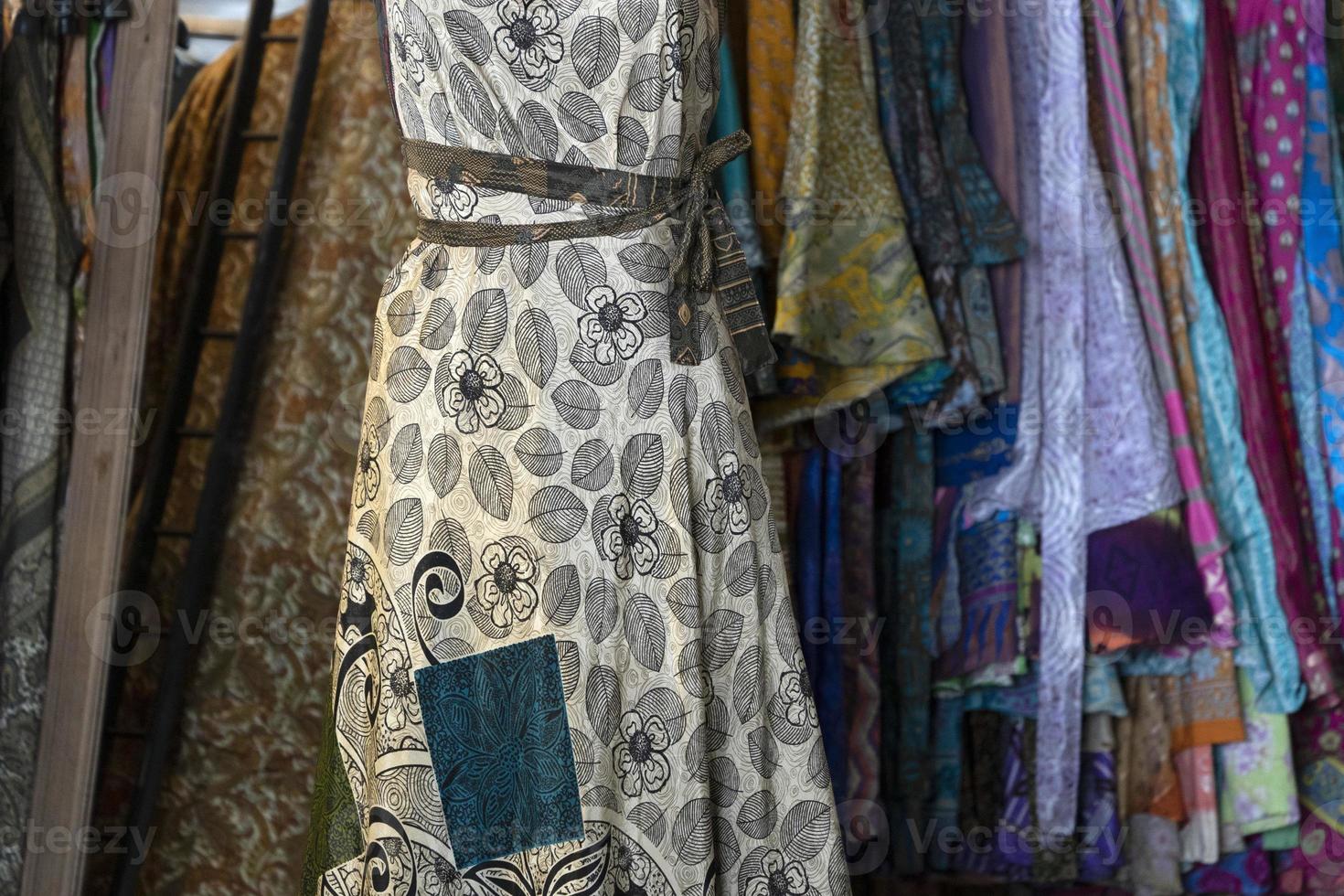 India clothes at the market for sale photo