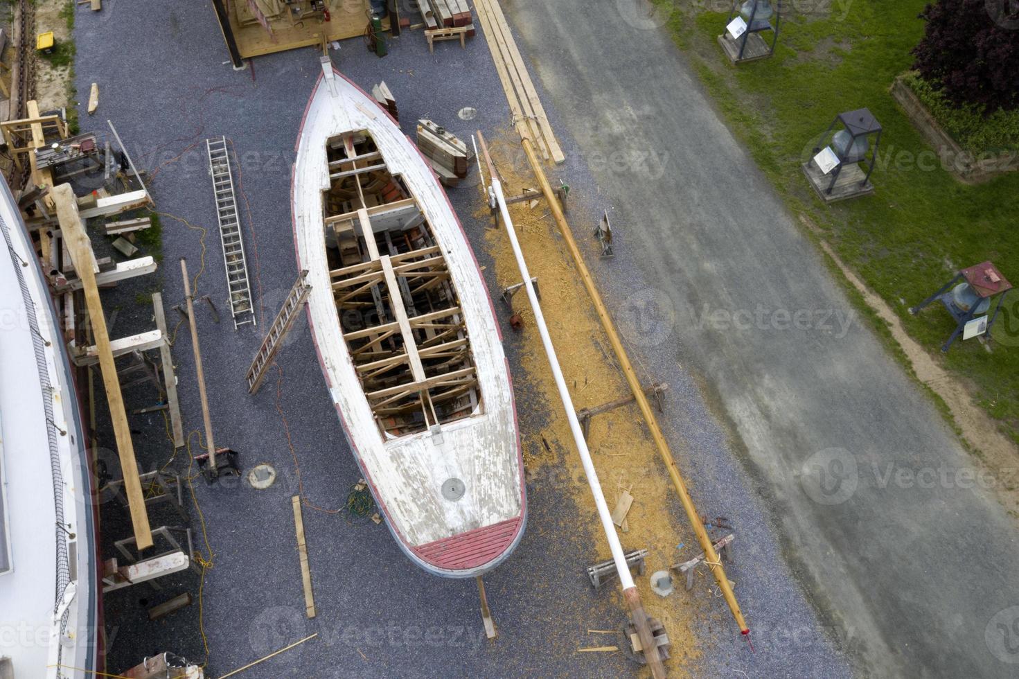 St. Michaels Maryland chespeake bay aerial view panorama old boat photo