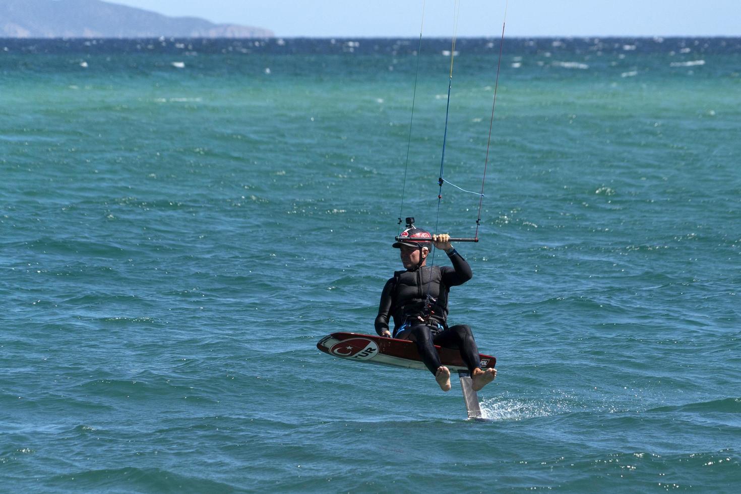 LA VENTANA, MEXICO - FEBRUARY 16 2020 - kite surfering on the windy beach photo