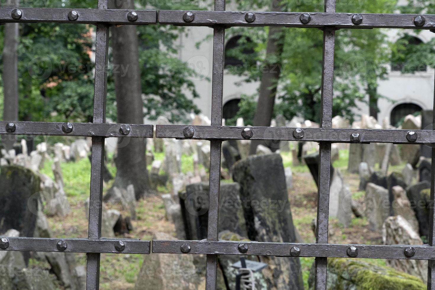 jewish old cemetery in prague photo
