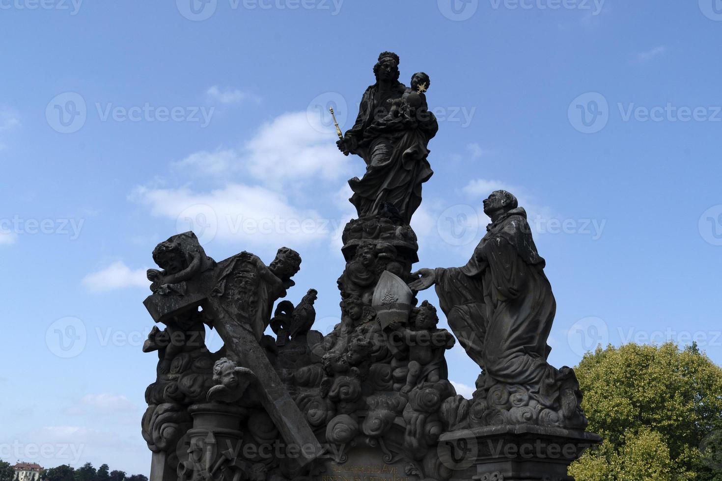 Prague charles bridge detail photo