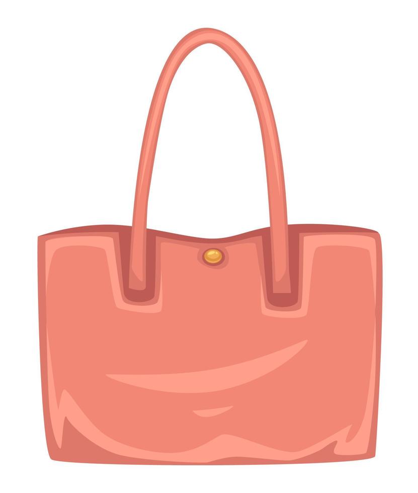 Trendy pink leather bag for women, handbag for ladies vector