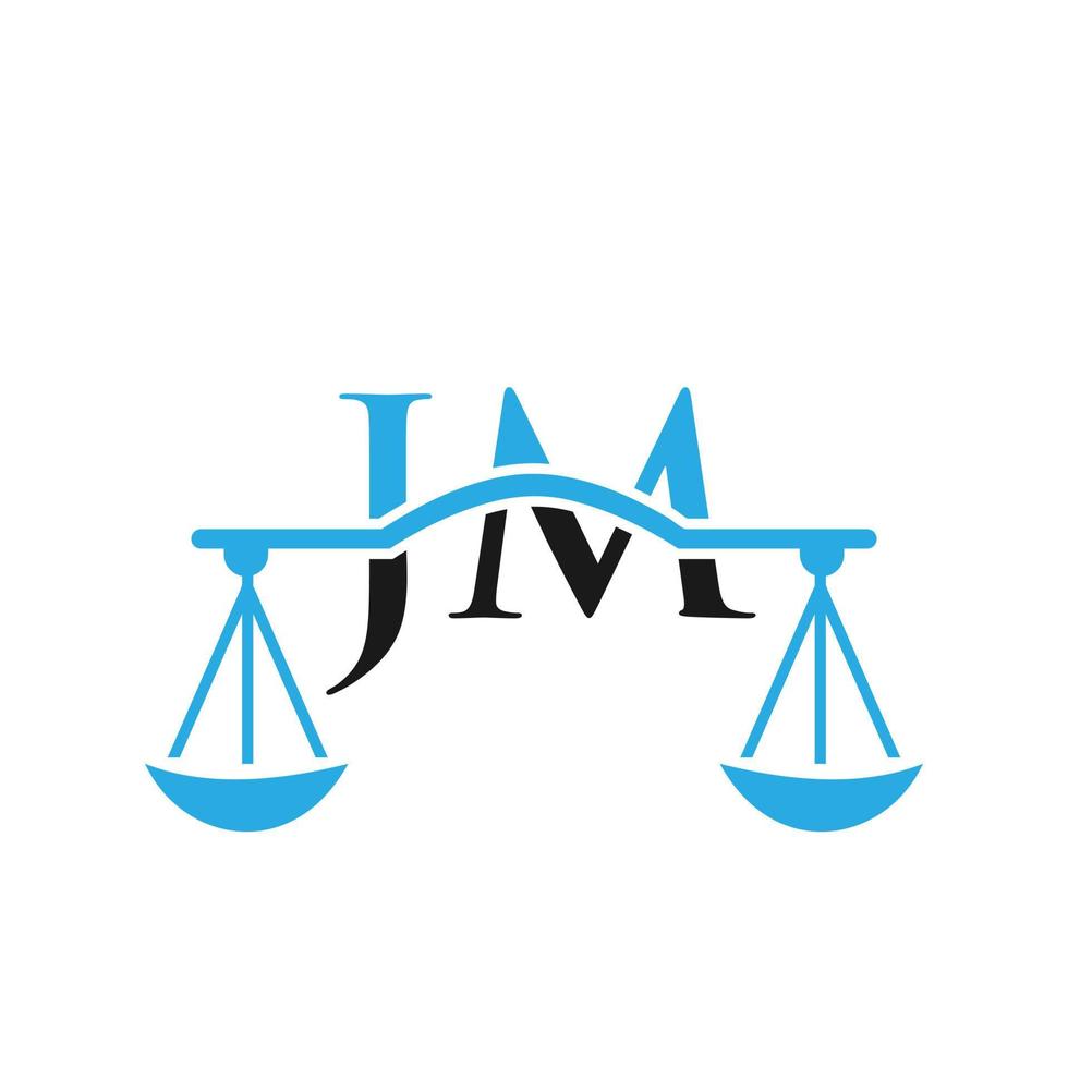 Letter JM Law Firm Logo Design For Lawyer, Justice, Law Attorney, Legal, Lawyer Service, Law Office, Scale, Law firm, Attorney Corporate Business vector