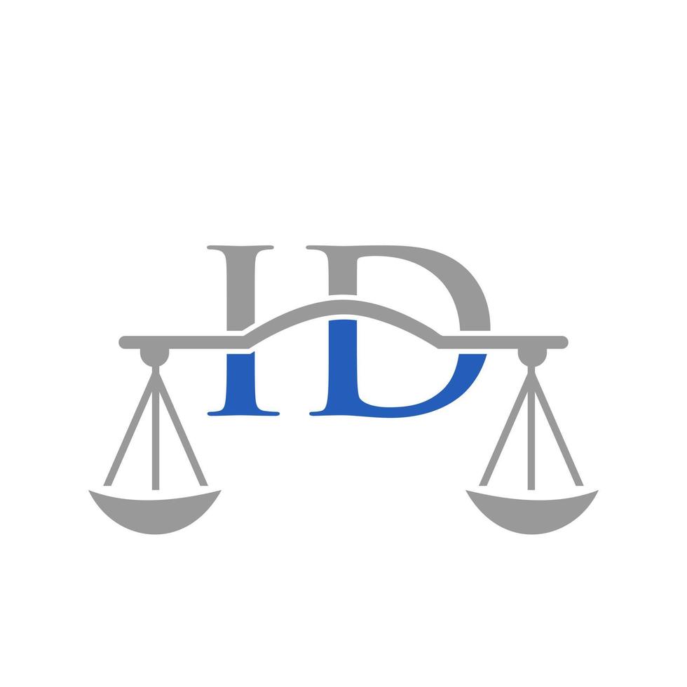 diseño de logotipo de bufete de abogados de identificación de carta para abogado, justicia, abogado de derecho, legal, servicio de abogado, bufete de abogados, escala, bufete de abogados, abogado de negocios corporativos vector