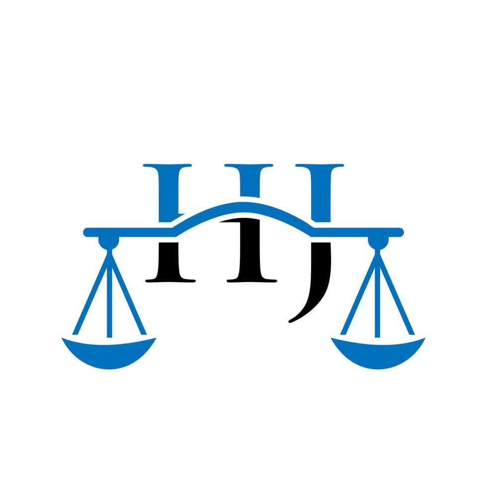 letra hj diseño de logotipo de bufete de abogados para abogado, justicia, abogado de derecho, legal, servicio de abogado, bufete de abogados, escala, bufete de abogados, abogado de negocios corporativos vector