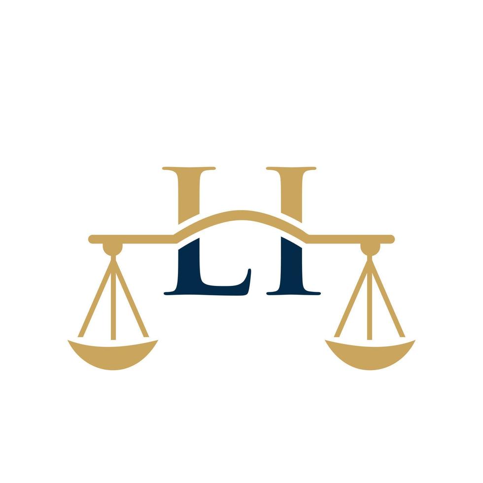 letra li diseño de logotipo de bufete de abogados para abogado, justicia, abogado de derecho, legal, servicio de abogado, bufete de abogados, escala, bufete de abogados, abogado de negocios corporativos vector