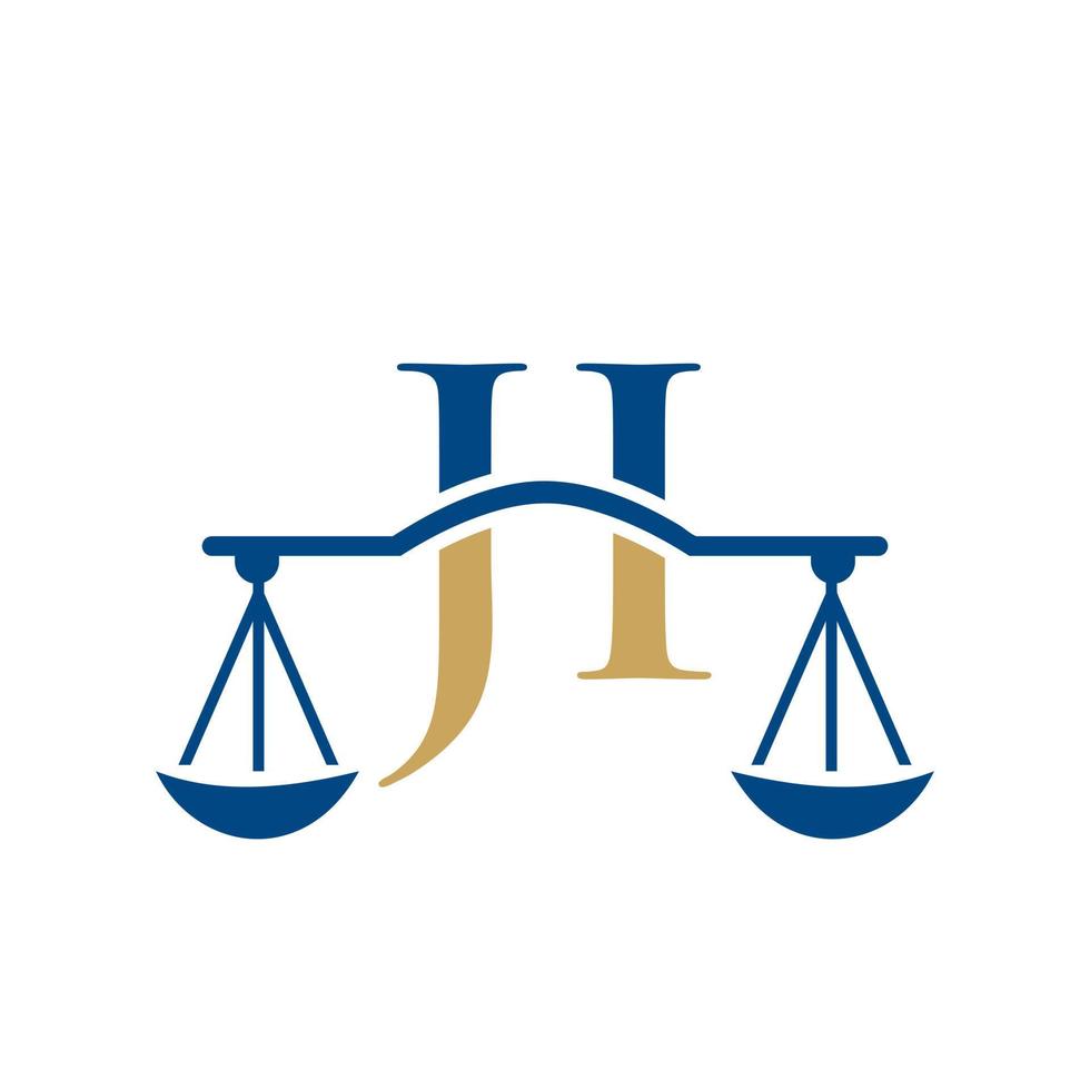 diseño del logotipo del bufete de abogados letter ji para abogado, justicia, abogado de derecho, legal, servicio de abogado, bufete de abogados, escala, bufete de abogados, negocio corporativo de abogados vector