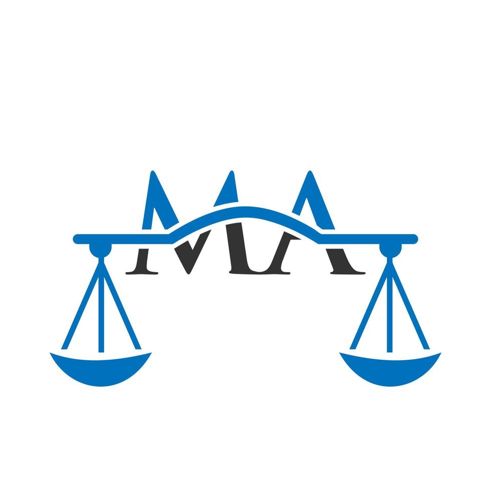 letra ma diseño de logotipo de bufete de abogados para abogado, justicia, abogado de derecho, legal, servicio de abogado, bufete de abogados, escala, bufete de abogados, abogado de negocios corporativos vector