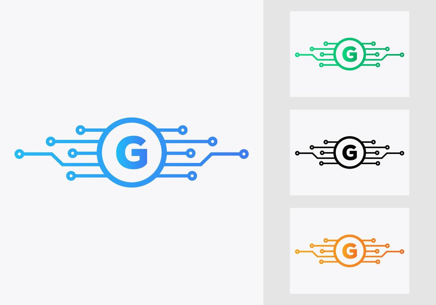 plantilla de diseño de logotipo de tecnología de letra g. diseño de logotipo de red vector