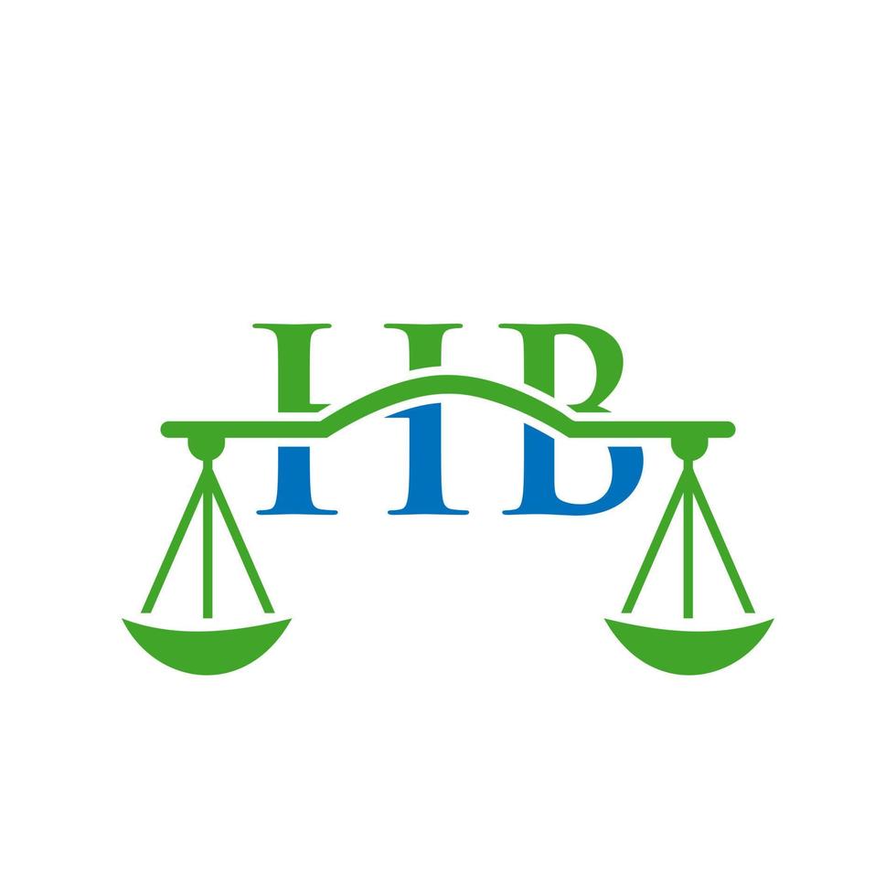 Letter HB Law Firm Logo Design For Lawyer, Justice, Law Attorney, Legal, Lawyer Service, Law Office, Scale, Law firm, Attorney Corporate Business vector