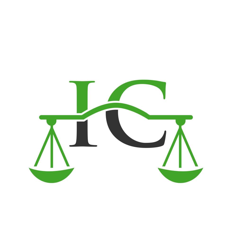 diseño de logotipo de bufete de abogados de letra ic para abogado, justicia, abogado de derecho, legal, servicio de abogado, bufete de abogados, escala, bufete de abogados, abogado de negocios corporativos vector