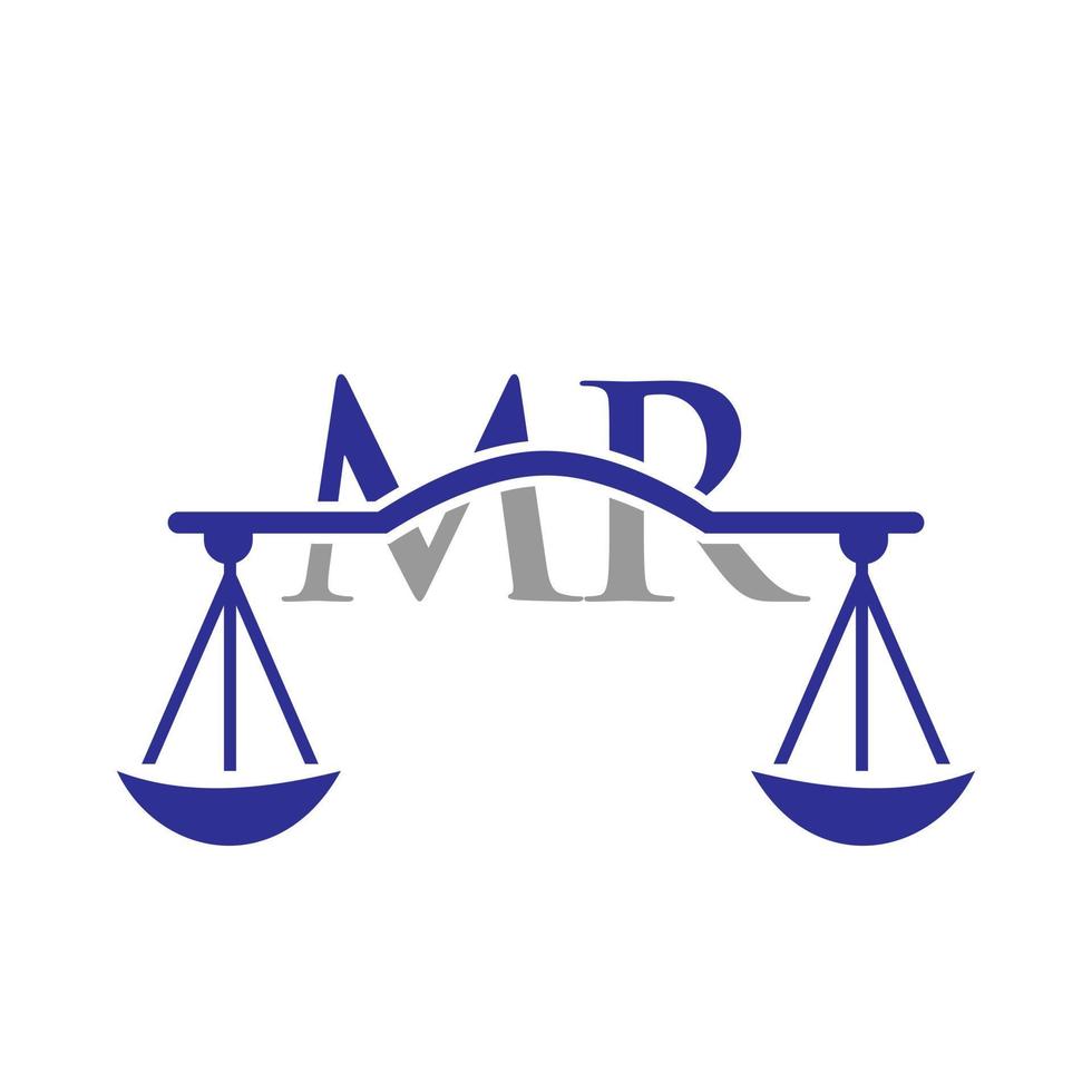 Letter MR Law Firm Logo Design For Lawyer, Justice, Law Attorney, Legal, Lawyer Service, Law Office, Scale, Law firm, Attorney Corporate Business vector