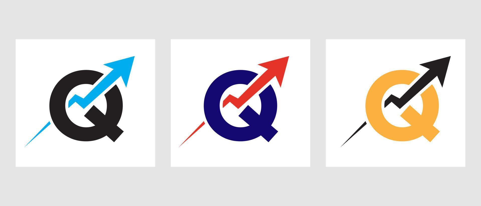 Letter Q Finance Logo Concept With Growth Arrow Symbol vector