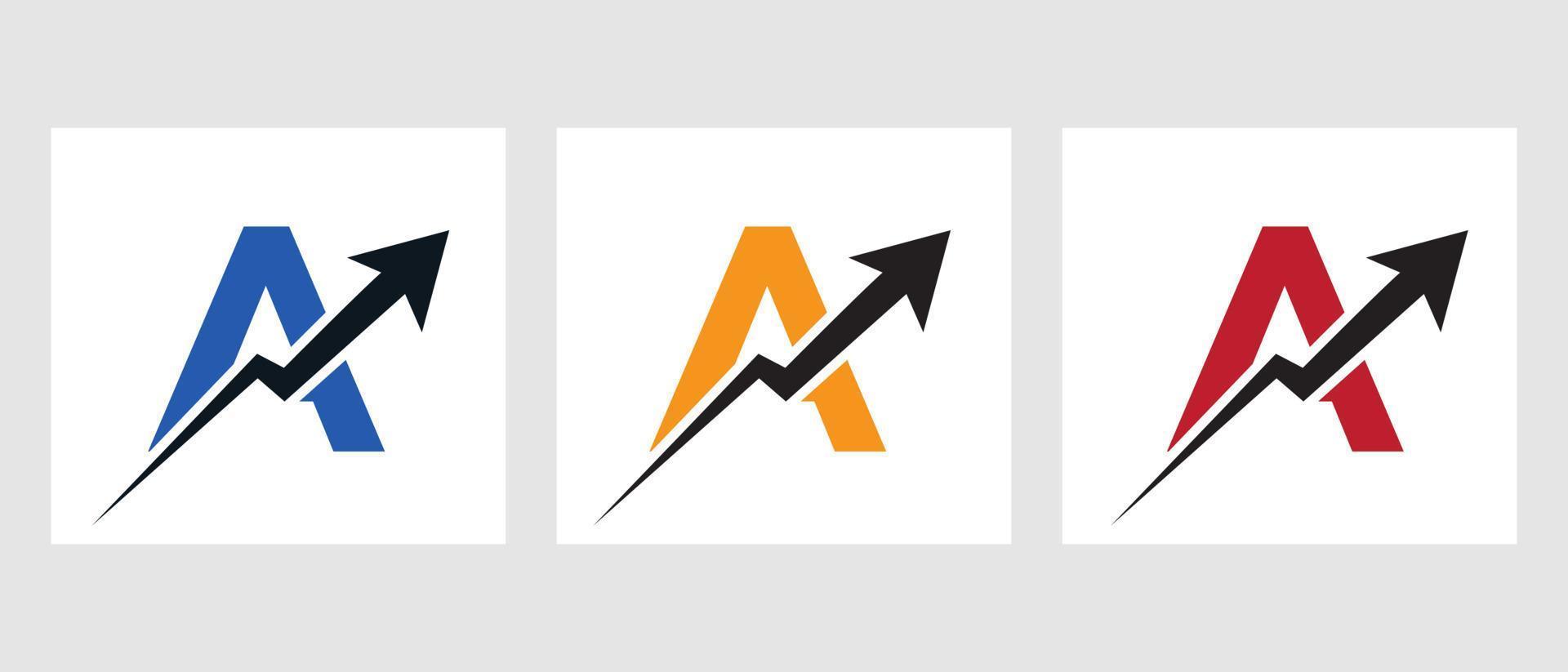 Letter A Finance Logo Concept With Growth Arrow Symbol vector