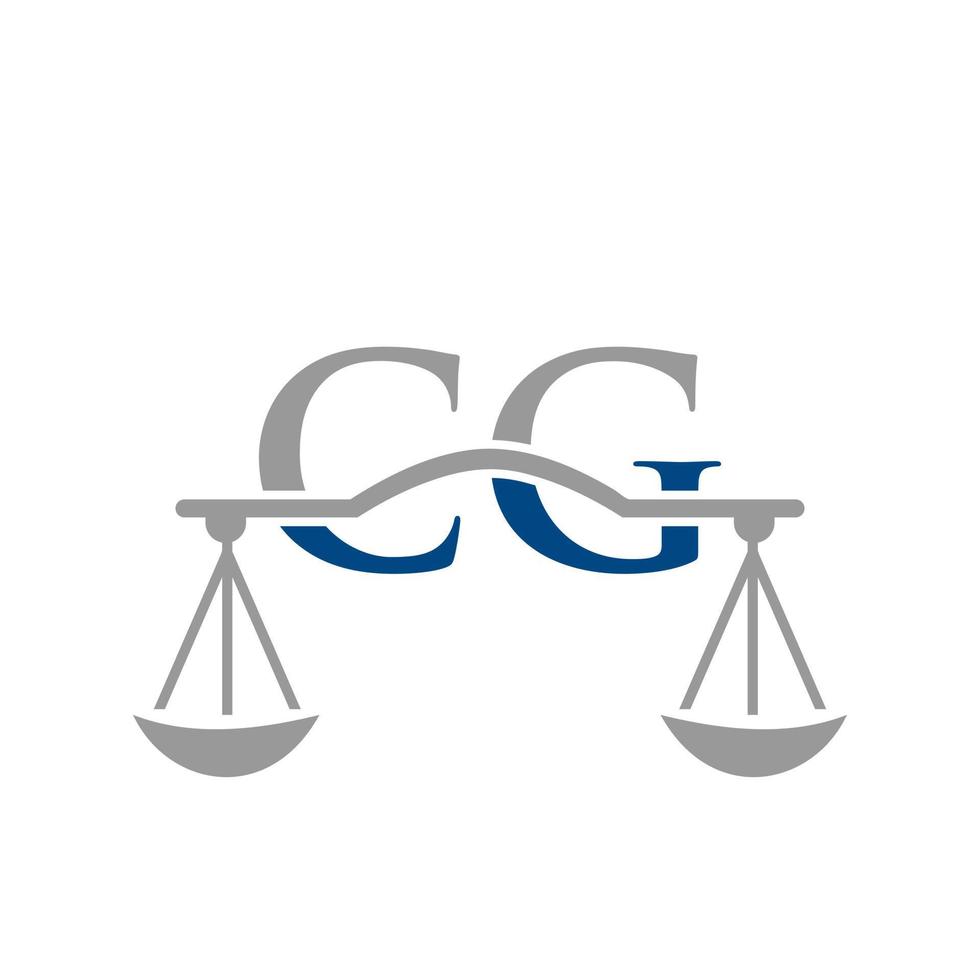 Letter CG Law Firm Logo Design For Lawyer, Justice, Law Attorney, Legal, Lawyer Service, Law Office, Scale, Law firm, Attorney Corporate Business vector