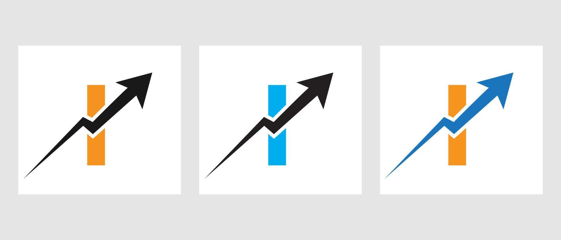 Letter I Finance Logo Concept With Growth Arrow Symbol vector