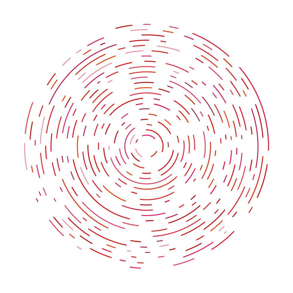fondo de círculo rojo abstracto con muchas piezas diferentes. ilustración vectorial vector
