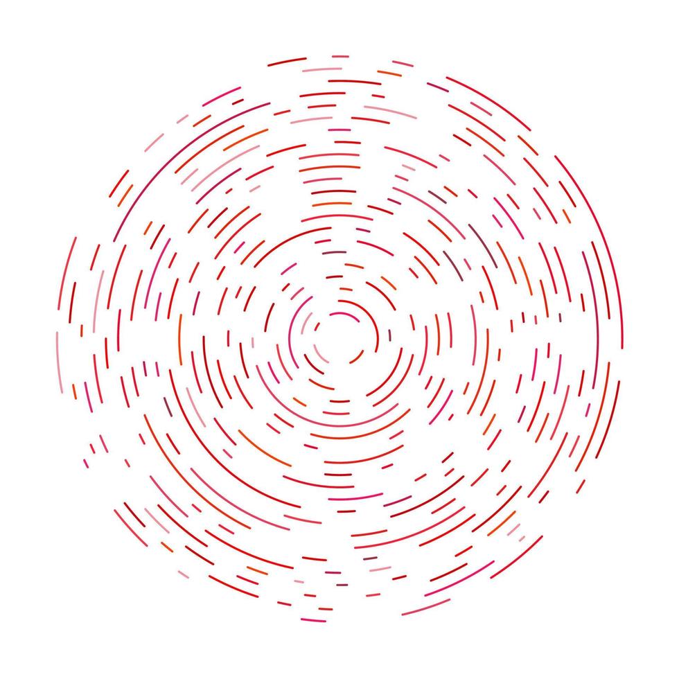 Abstract red circle background with many different pieces. Vector illustration