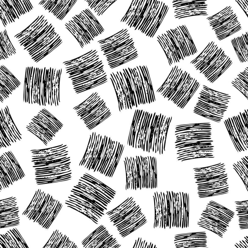 Seamless Pattern with hand drawn black scribble Smear. Abstract grunge texture. Vector illustration