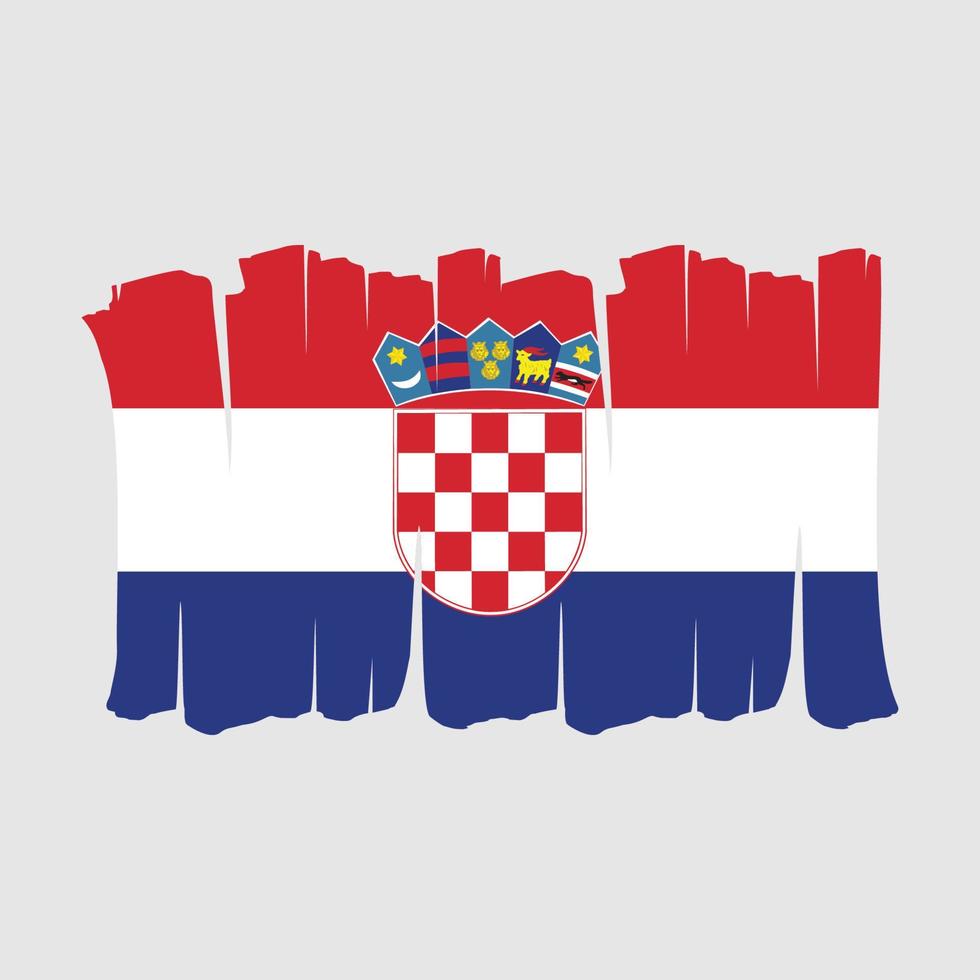 cepillo de bandera de croacia vector