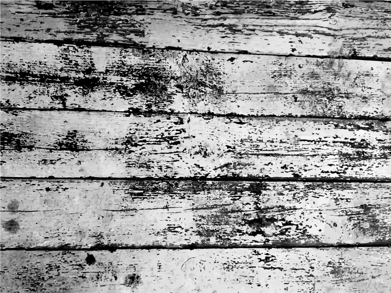 Realistic Natural Wooden Background. Grunge Wood Overlay Texture in black and white colors. Vector illustration