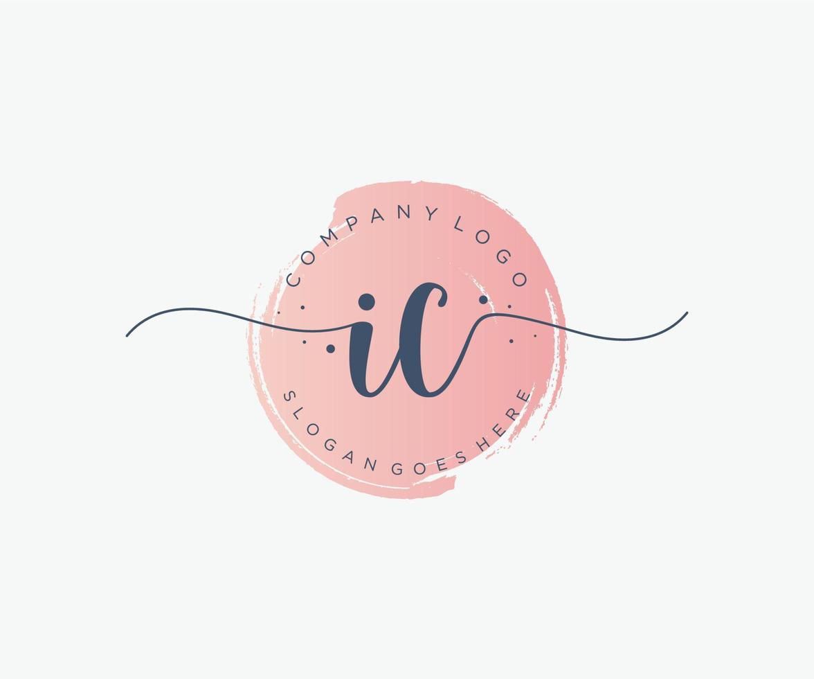 Initial IC feminine logo. Usable for Nature, Salon, Spa, Cosmetic and Beauty Logos. Flat Vector Logo Design Template Element.