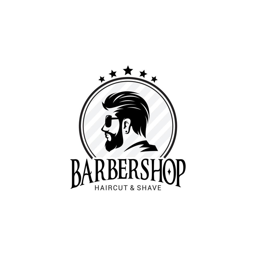 Barber Shop Logo Vector Template V4