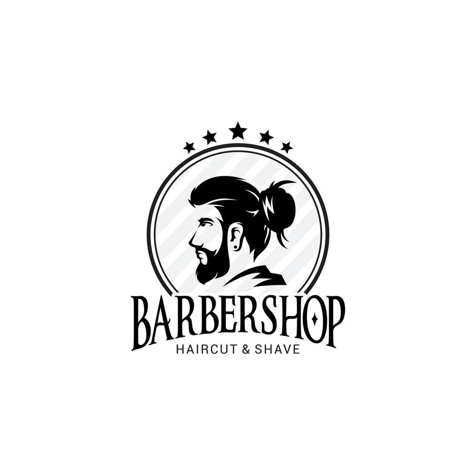 barbería logo vector plantilla v3