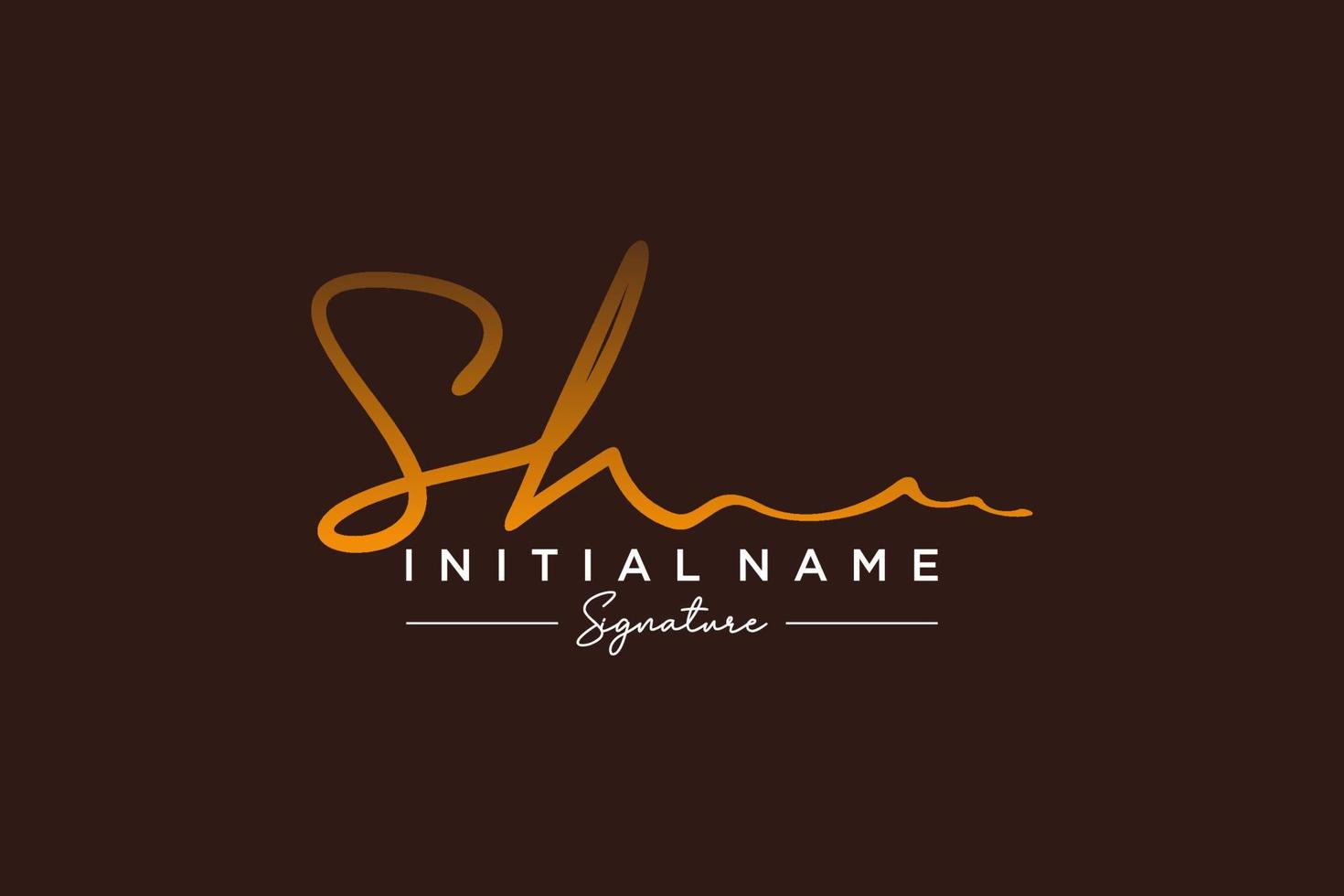 Initial SH signature logo template vector. Hand drawn Calligraphy lettering Vector illustration.