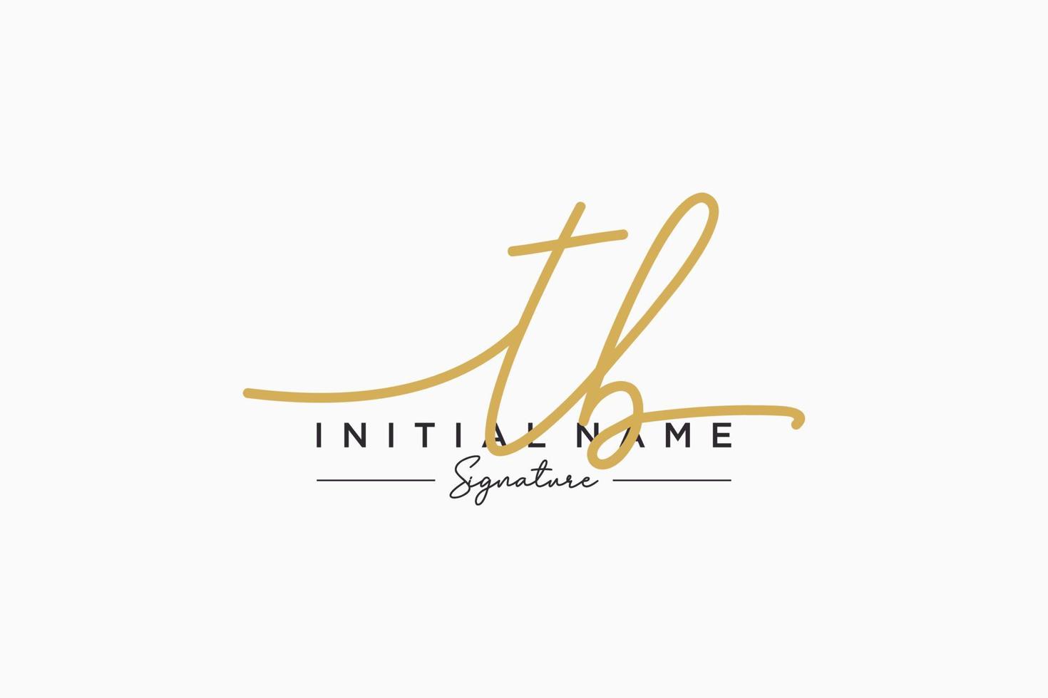 Initial TB signature logo template vector. Hand drawn Calligraphy lettering Vector illustration.