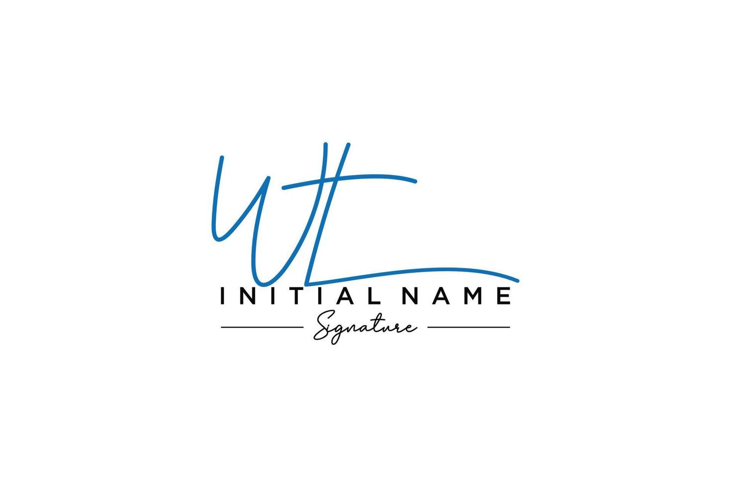 Initial WT signature logo template vector. Hand drawn Calligraphy lettering Vector illustration.
