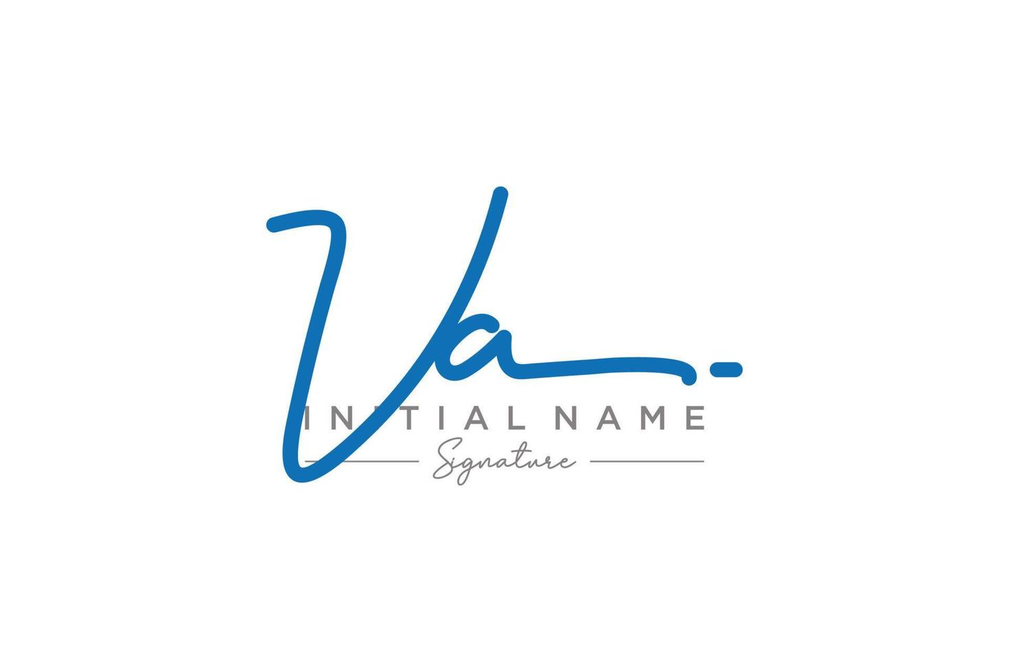 Initial VA signature logo template vector. Hand drawn Calligraphy lettering Vector illustration.