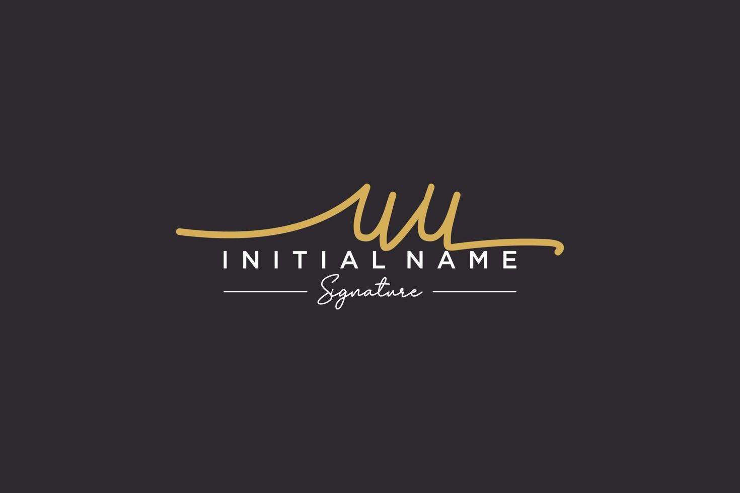 Initial UU signature logo template vector. Hand drawn Calligraphy lettering Vector illustration.