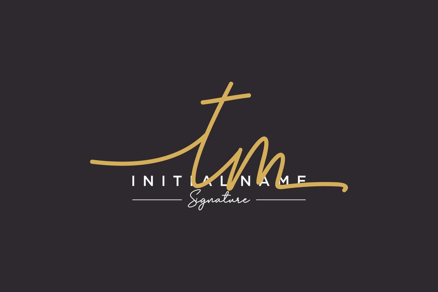 Initial TM signature logo template vector. Hand drawn Calligraphy lettering Vector illustration.