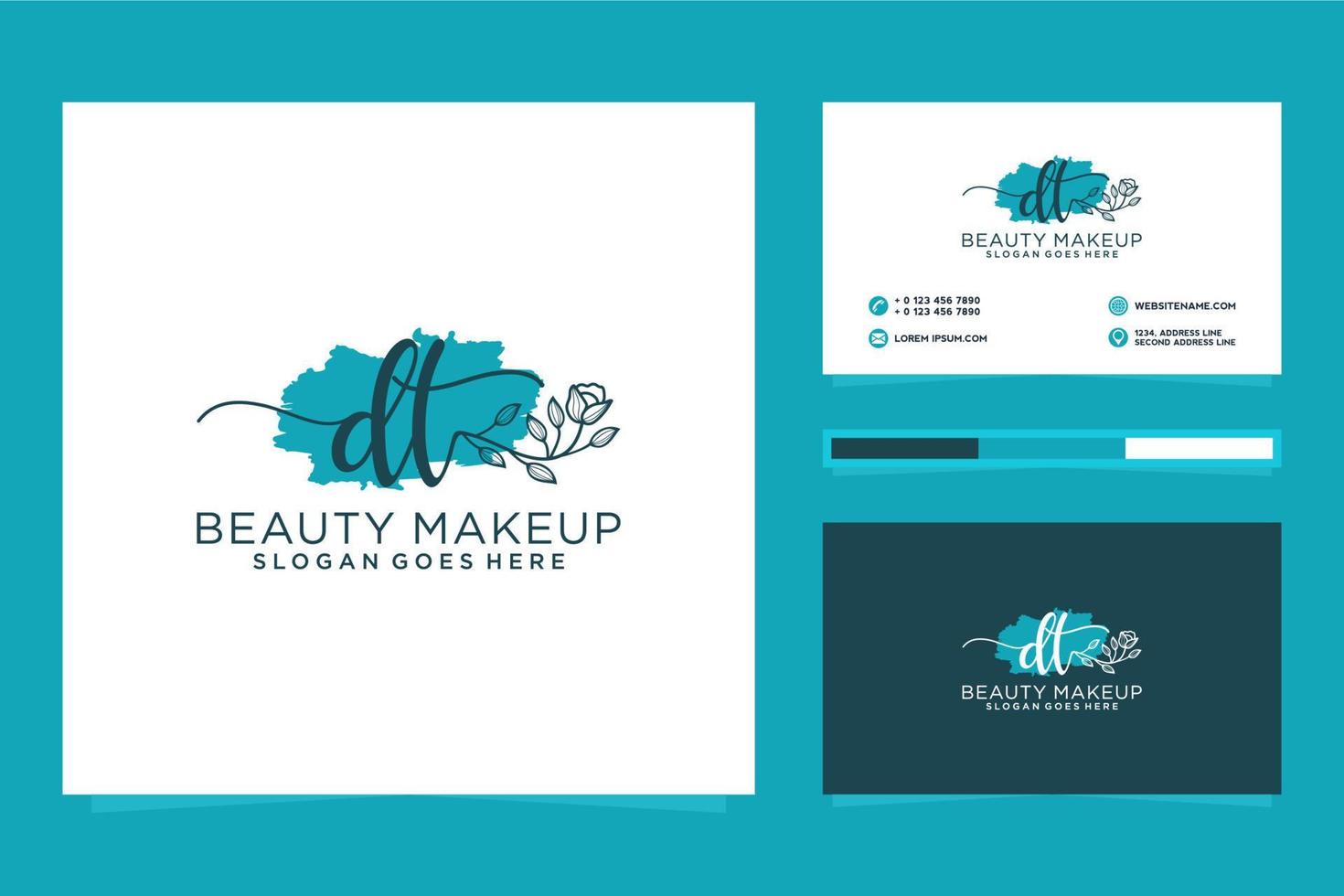 Initial DT Feminine logo collections and business card templat Premium Vector