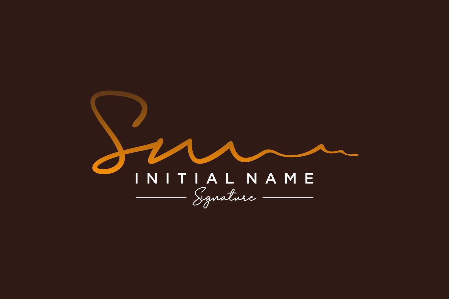 Initial SM signature logo template vector. Hand drawn Calligraphy lettering Vector illustration.