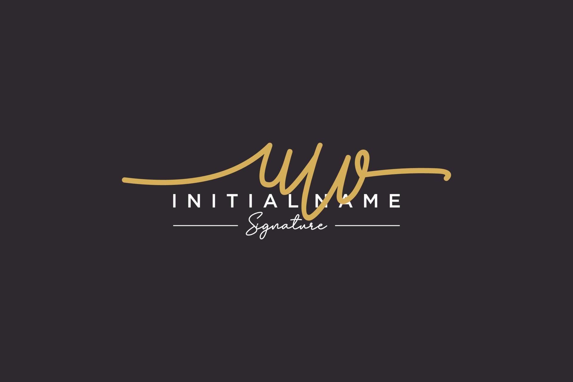 Initial UW signature logo template vector. Hand drawn Calligraphy
