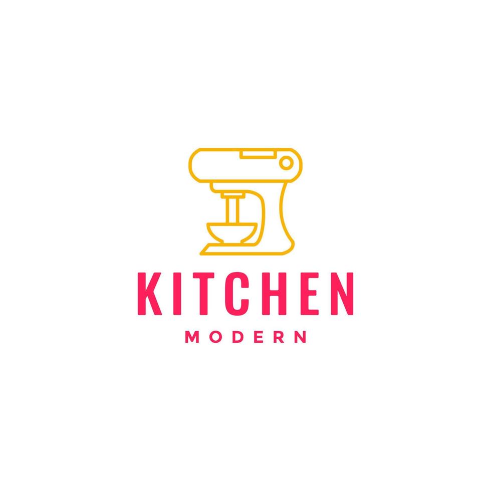 batidora de pie masa pan pastel cocina minimalista colorido logotipo diseño vector icono ilustración plantilla
