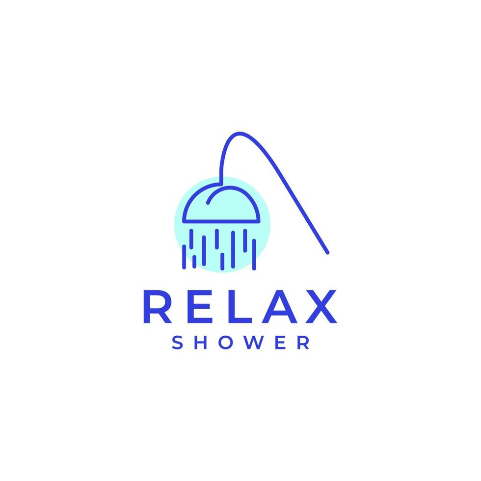 relax shower bath cleaning body tiring routine work abstract lines logo design vector icon illustration template