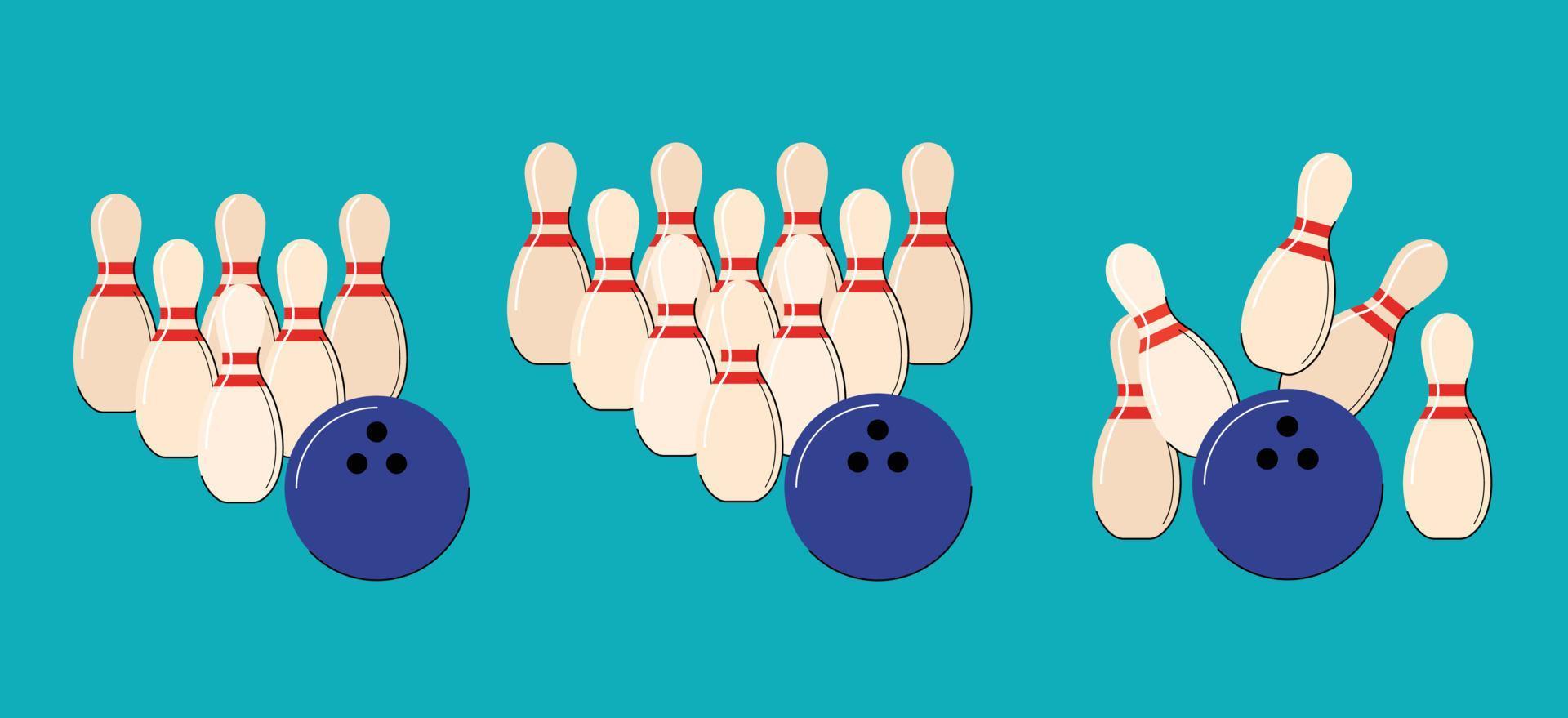 bowling strike isolated vector illustration