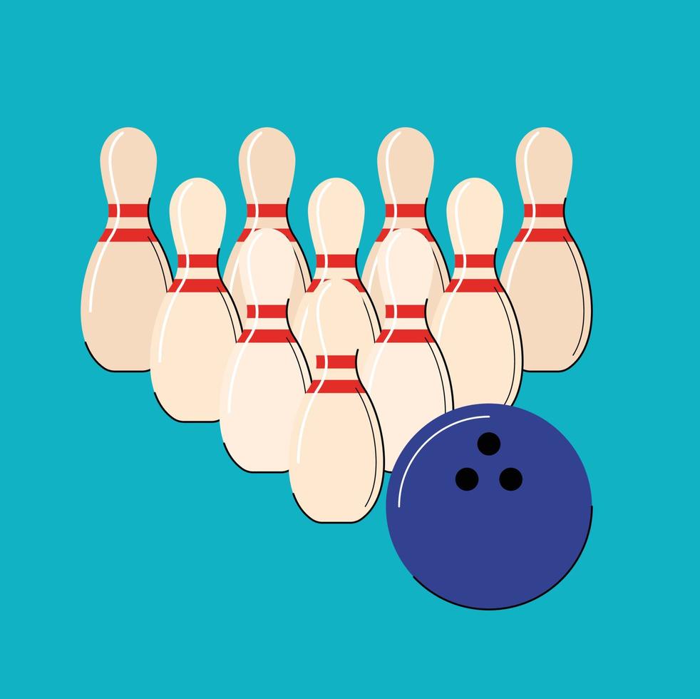 bowling strike isolated vector illustration