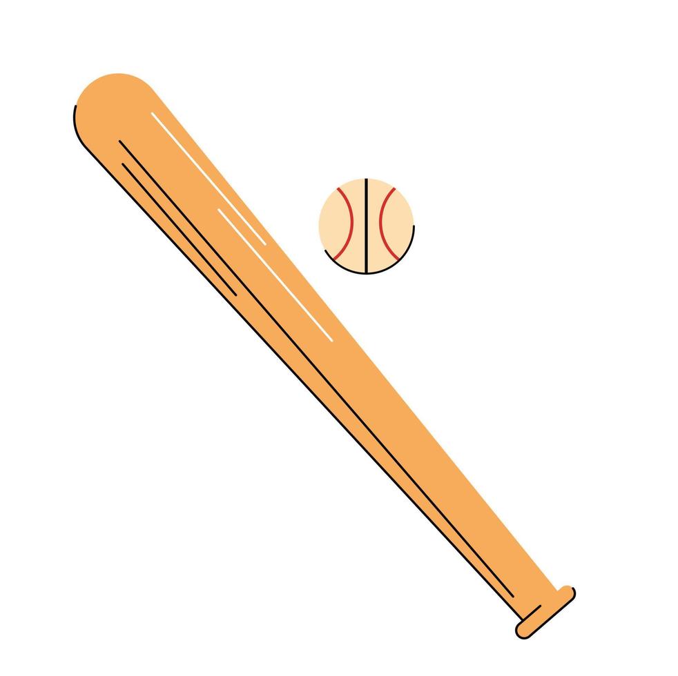 baseball bat and ball isolated vector