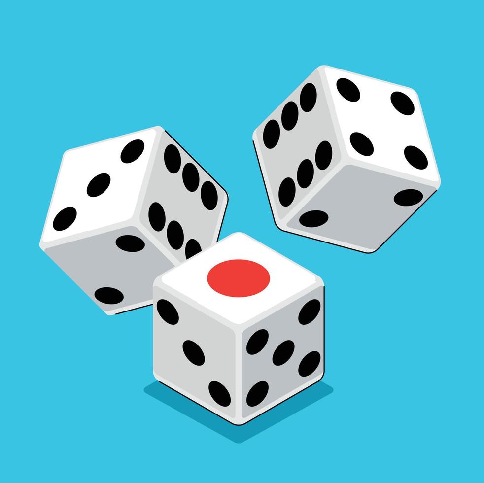 game dice casino gambling isolated vector illustration