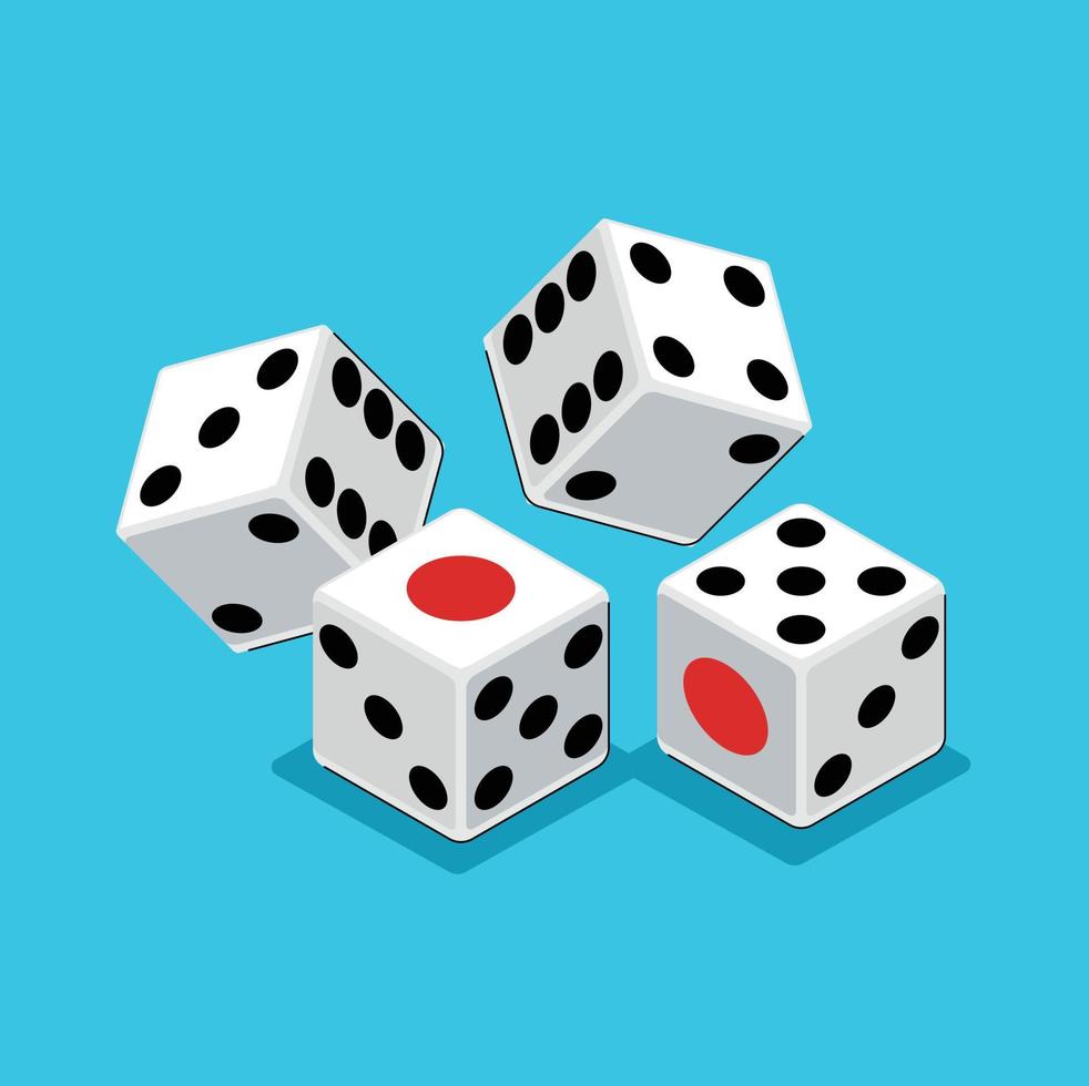 game dice casino gambling isolated vector illustration