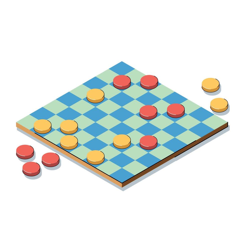 Chess board game isolated vector illustration