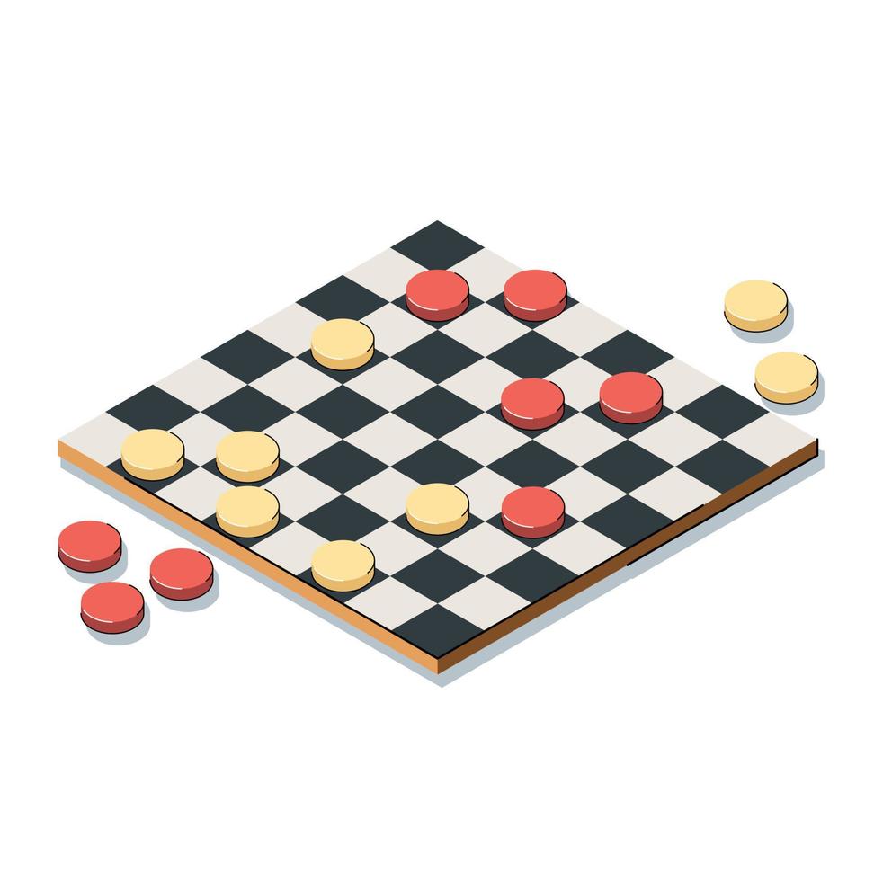 Chess board game isolated vector illustration