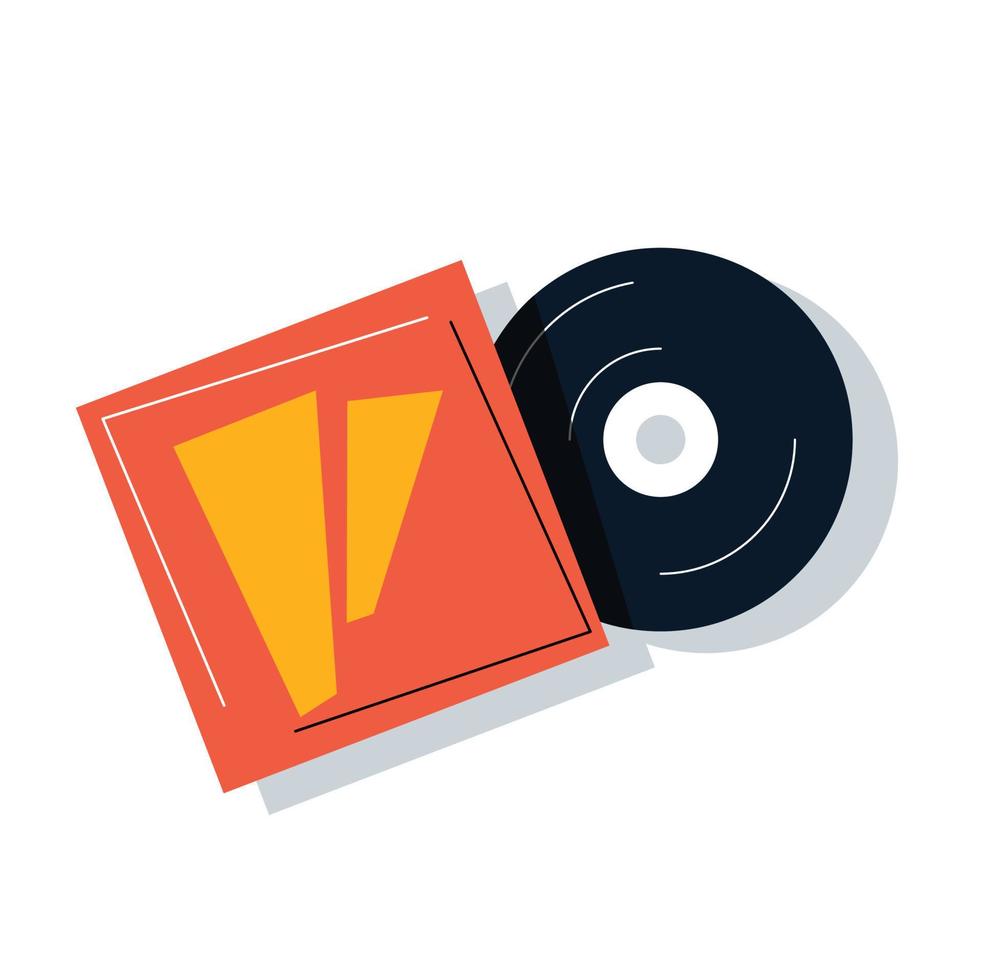 Vinyl record and cover vector illustration